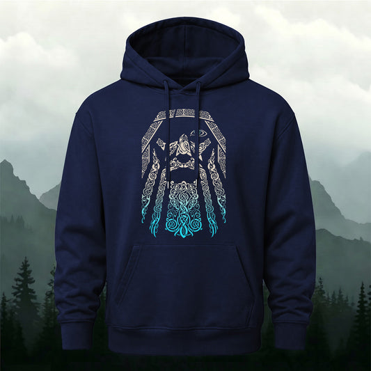 Cotton Viking Warrior Celtic Knot Print Casual Outdoor Hoodie