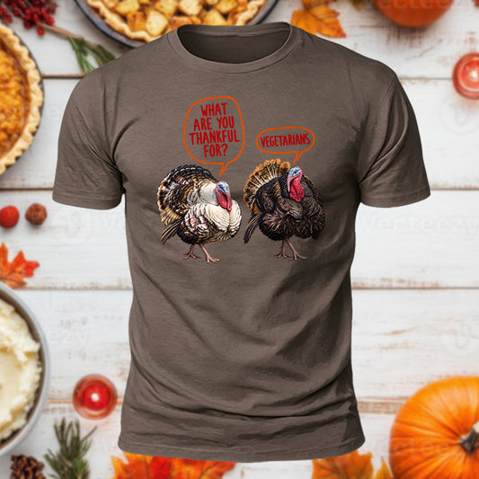 Thankful For Vegetarians Printed Short Sleeve T-Shirt