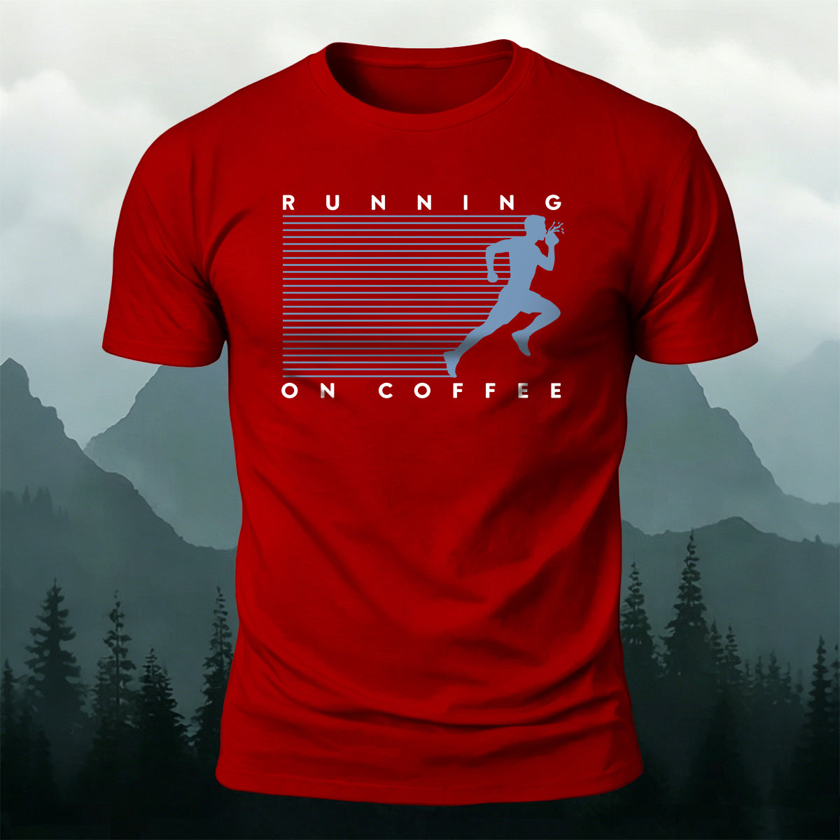 Running Print Classic Casual Skin-Friendly T-Shirt