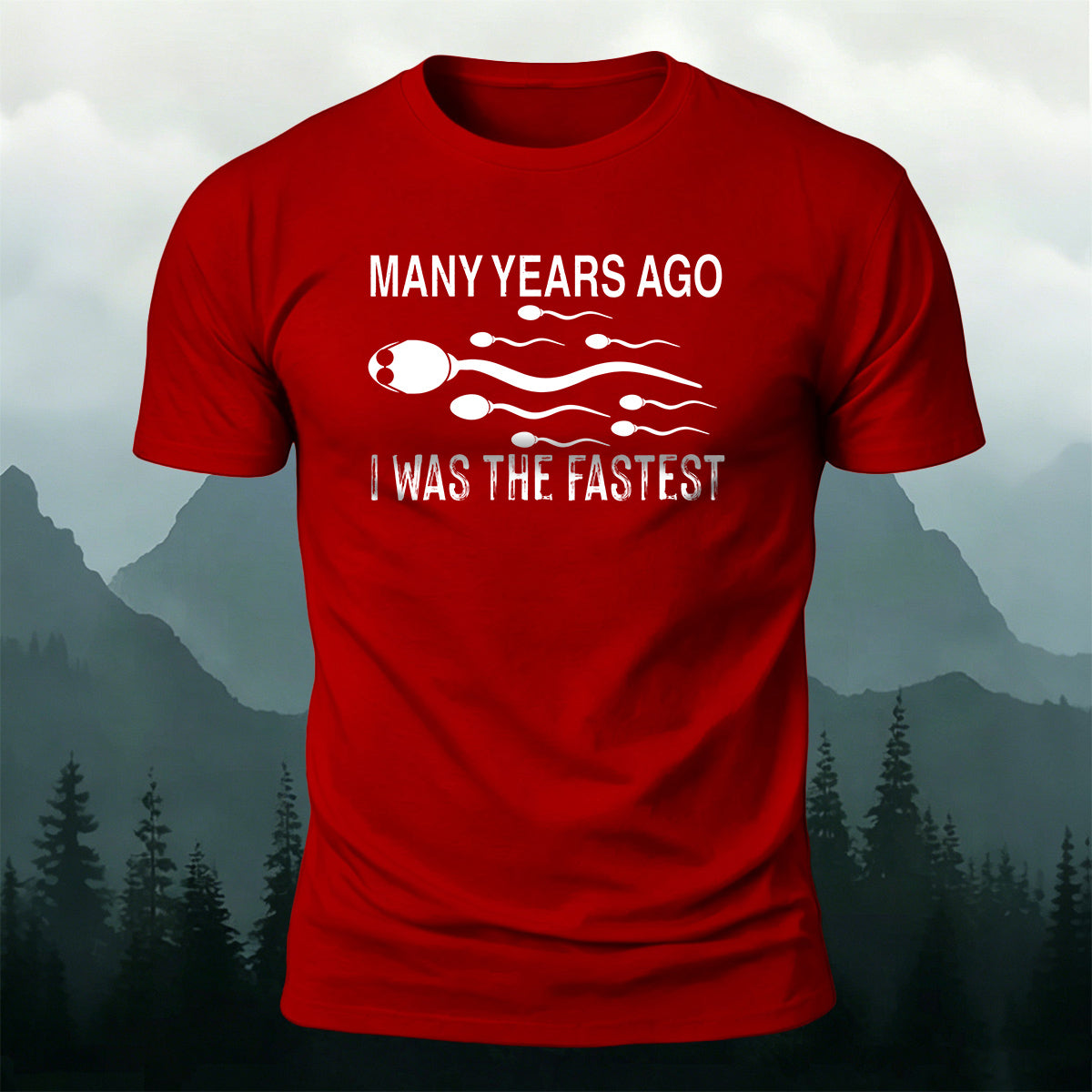 100% Cotton Fastest Tadpole Print Casual T-Shirt