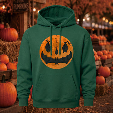 Halloween Bats Moon Printed Casual Hoodie Sweatershirt