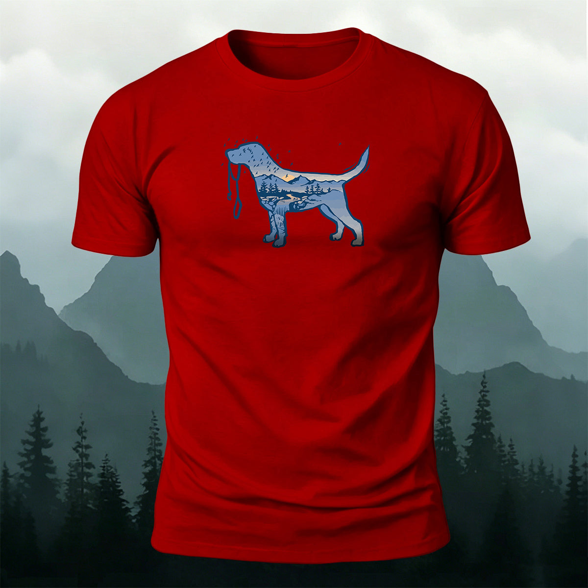 Cotton Creative Puppy Scenery Frame Versatile T-Shirt