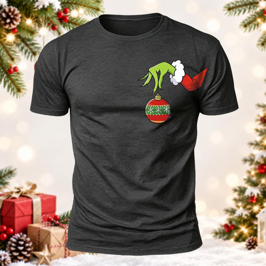 Green Monster Hand Christmas Ornament Printed Short Sleeve T-Shirt