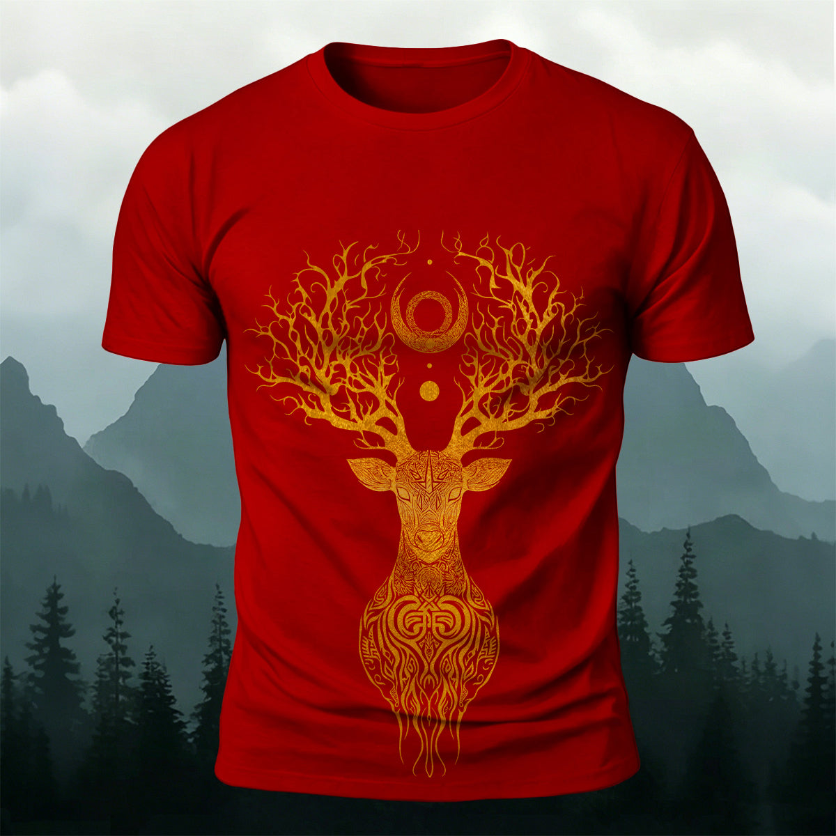 Mysterious Totem Deer Casual Skin-Friendly Tee