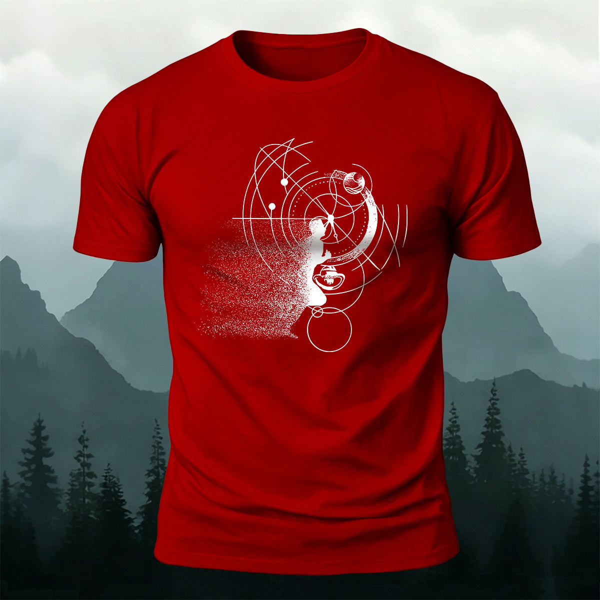 Running Line Print Outdoor 100% Cotton T-Shirt
