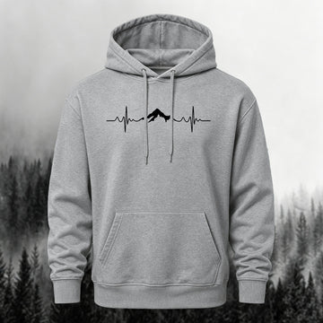 Cotton-Blend Minimalist Forest Stripe Print Versatile Hoodie