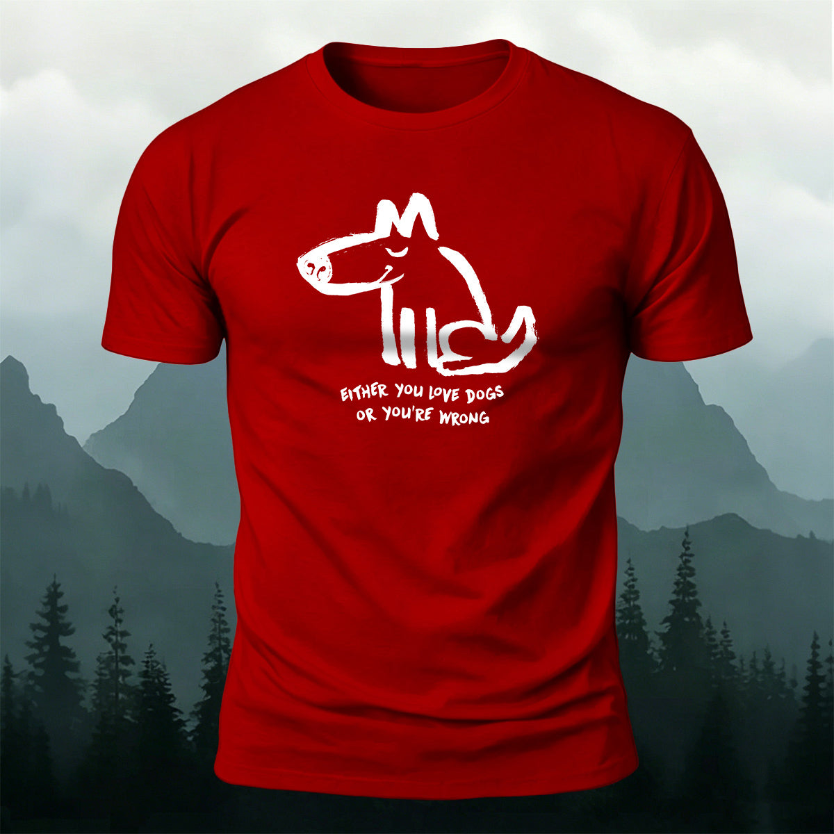 100% Cotton Dog-Themed Casual Crew-Neck T-Shirt