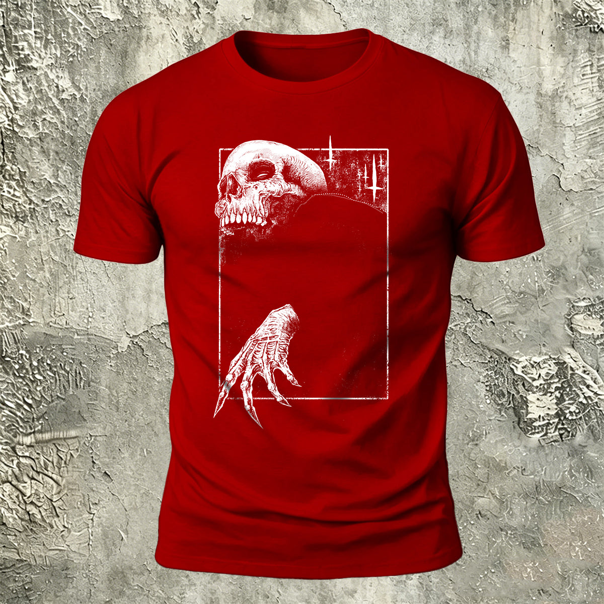 Dark Skull Print Casual 100% Cotton T-Shirt