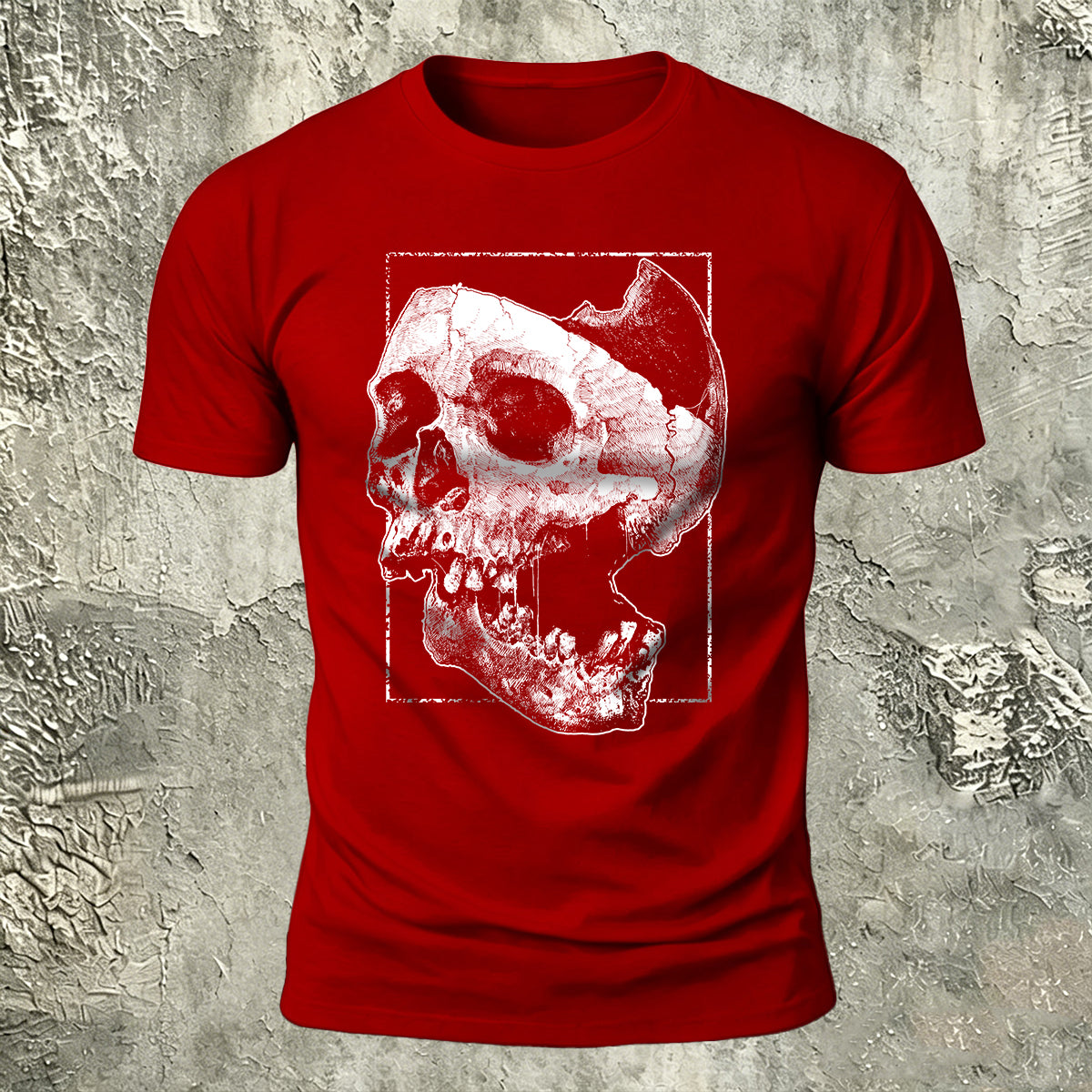 Skull Print Dark Casual Breathable T-Shirt