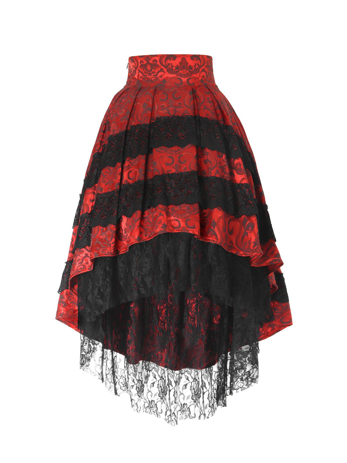 Women's Black Gothic-Style Heavy-Duty Lace Skirt