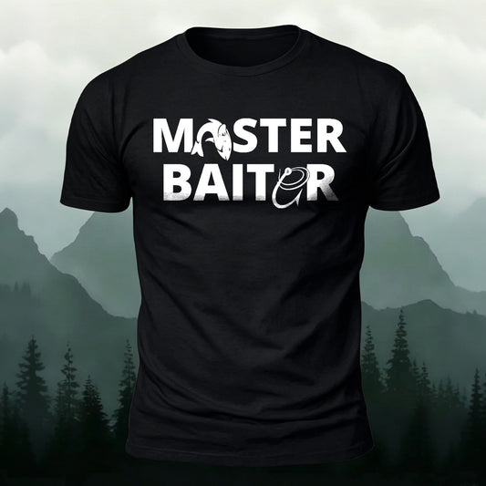 Combed Cotton Master Baiter Funny Fisherman Casual T-Shirt