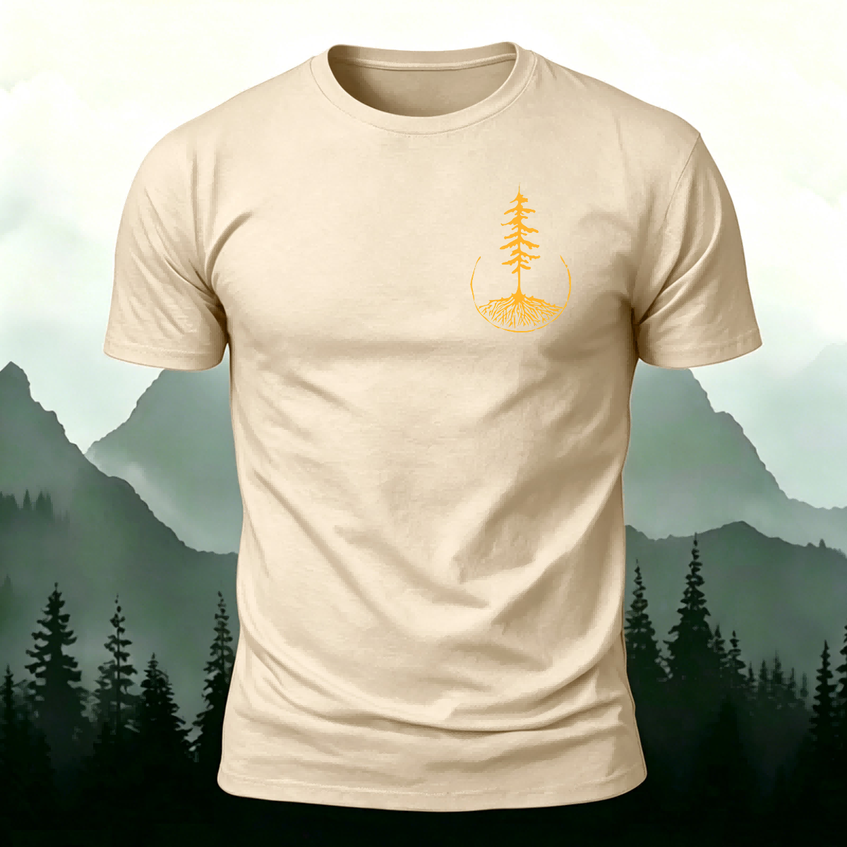 Minimalist Tree Pattern Casual Breathable T-Shirt