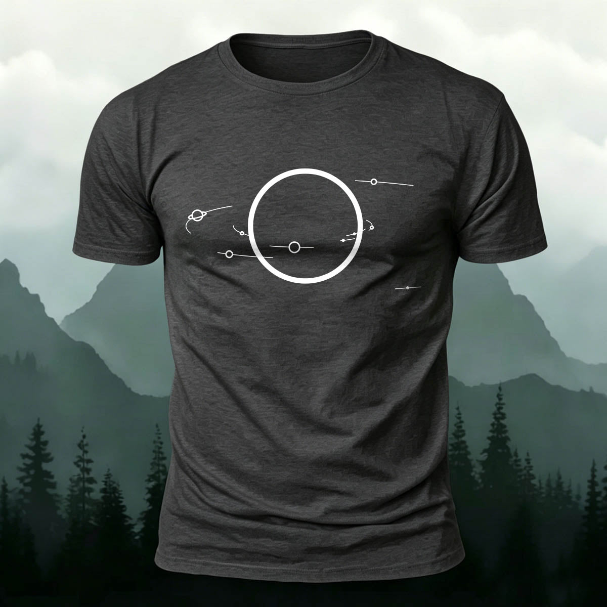Geometric Space Graphic Casual Premium Cotton Tee