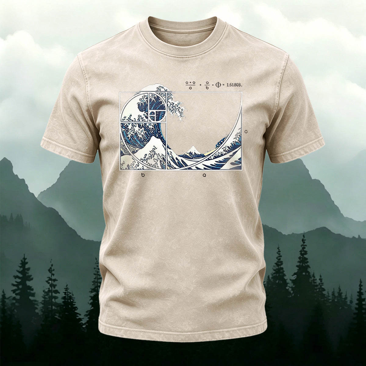 Surging Wave Print Ultra-soft Fabric Casual T-Shirt