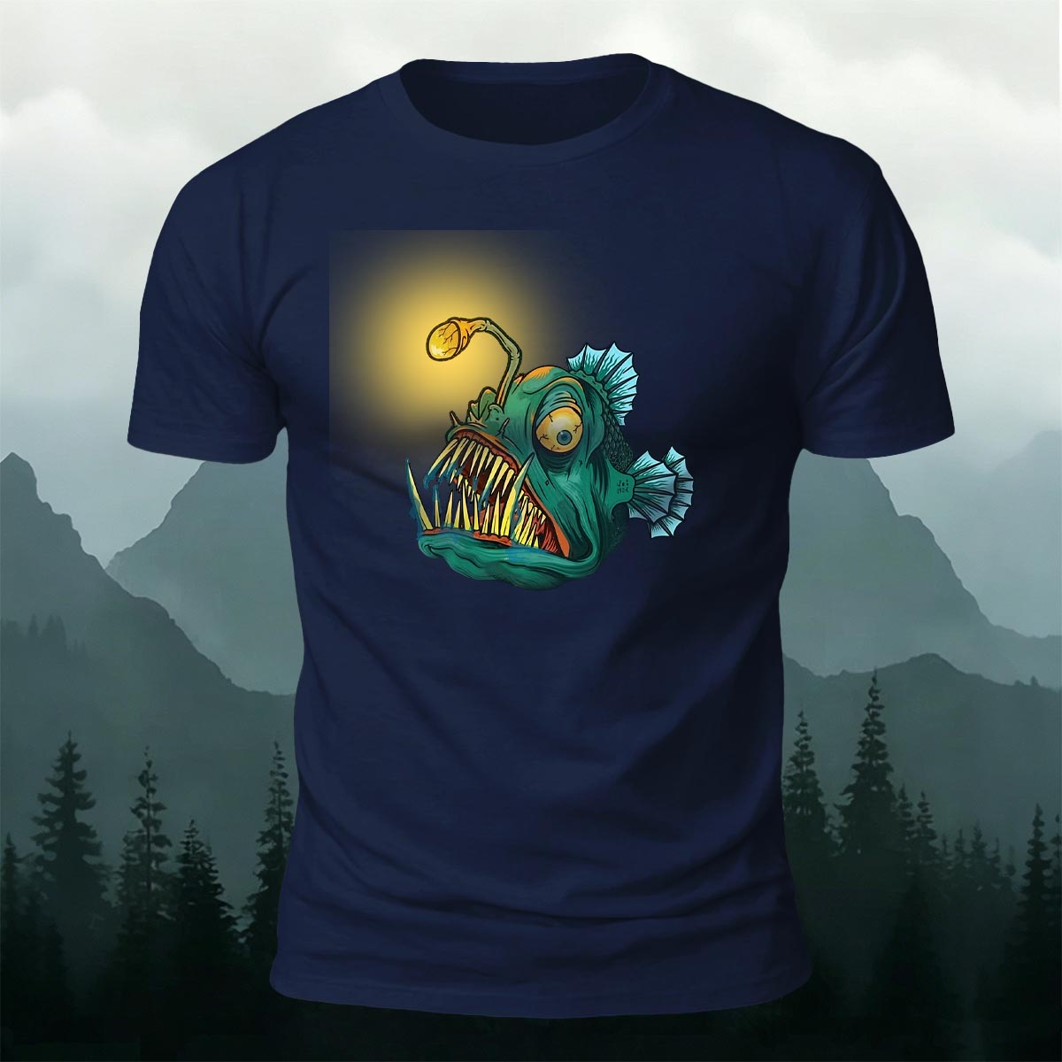 Fun Lantern Fish Graphic Fashion Premium Cotton Tee