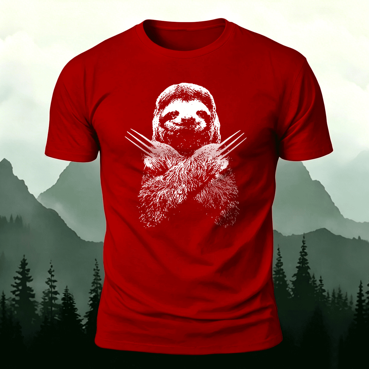 Sloth Fun Pattern Trend Premium Cotton T-Shirt