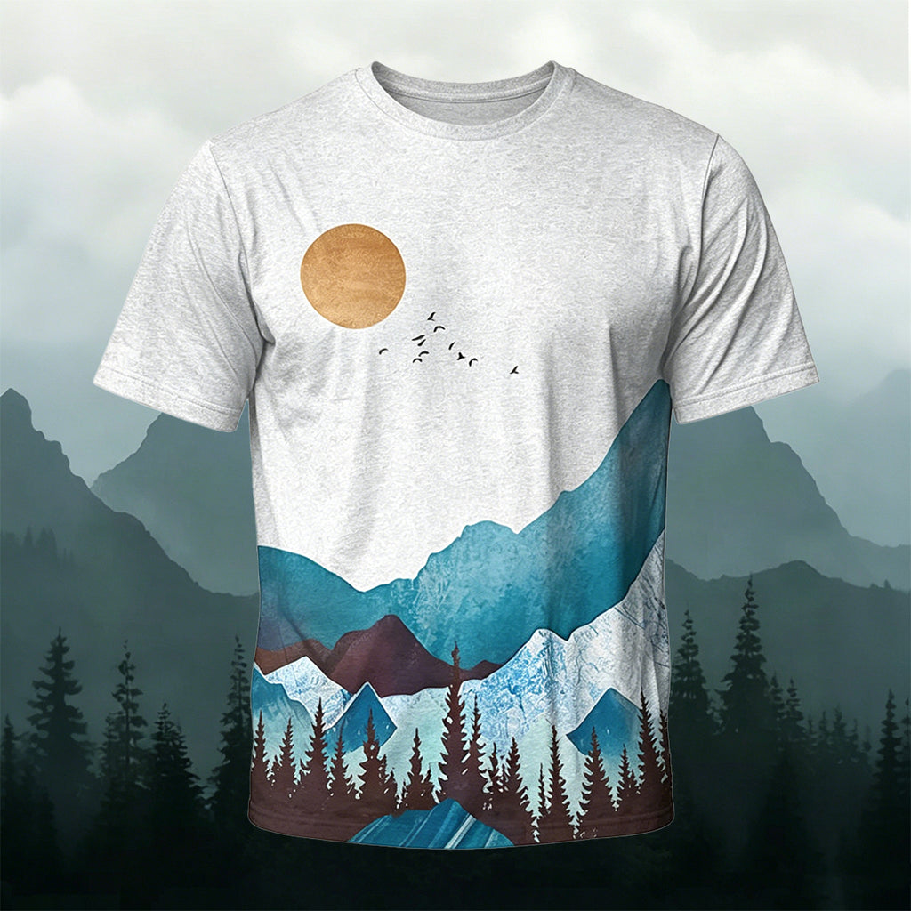 Mountain View Sun Graphic Arts Comfortable T-Shirt