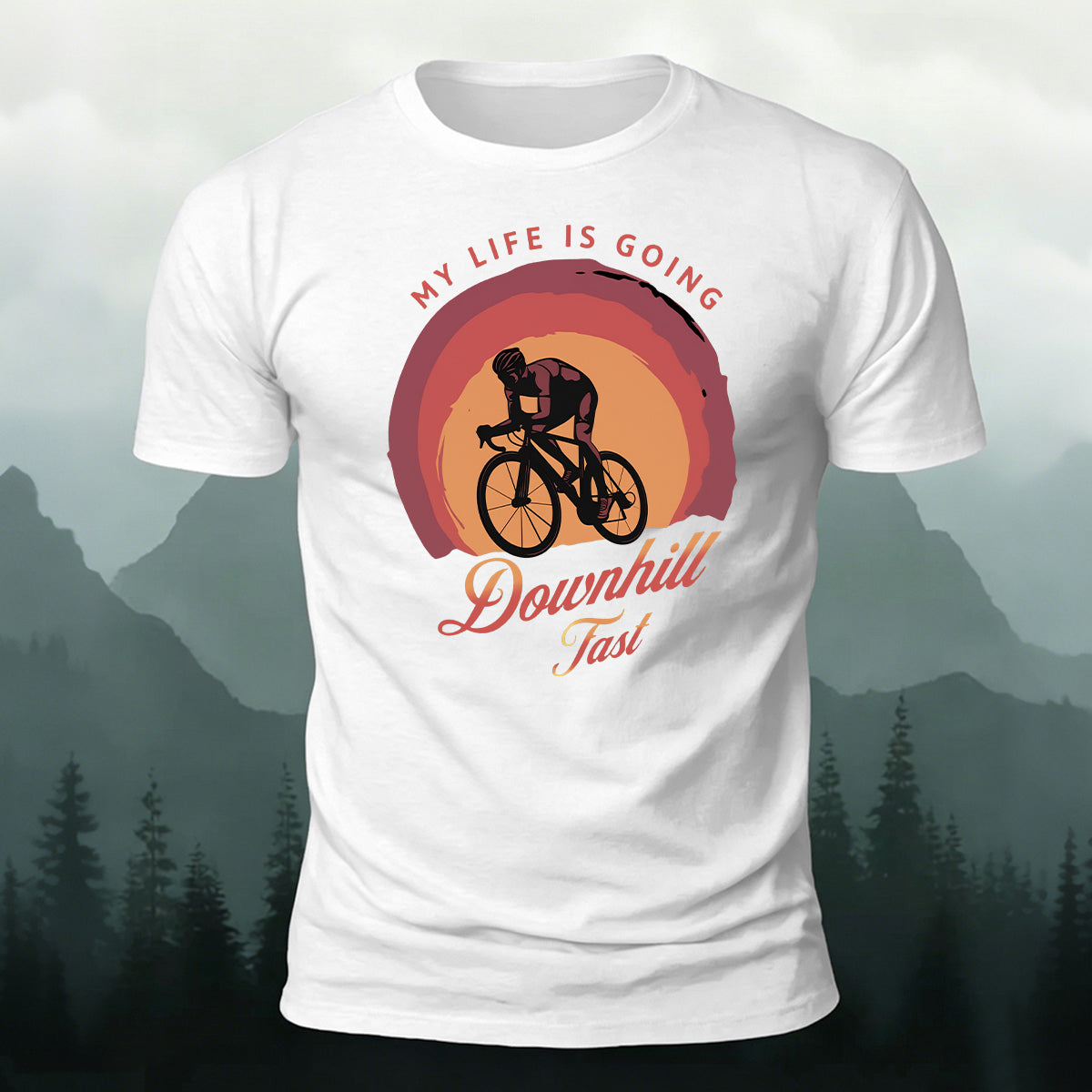 Personalized Cycling Print Comfort Breathable Tee