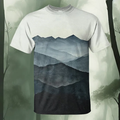 Retro Mountain Scenery Outdoor Casual T-Shirt