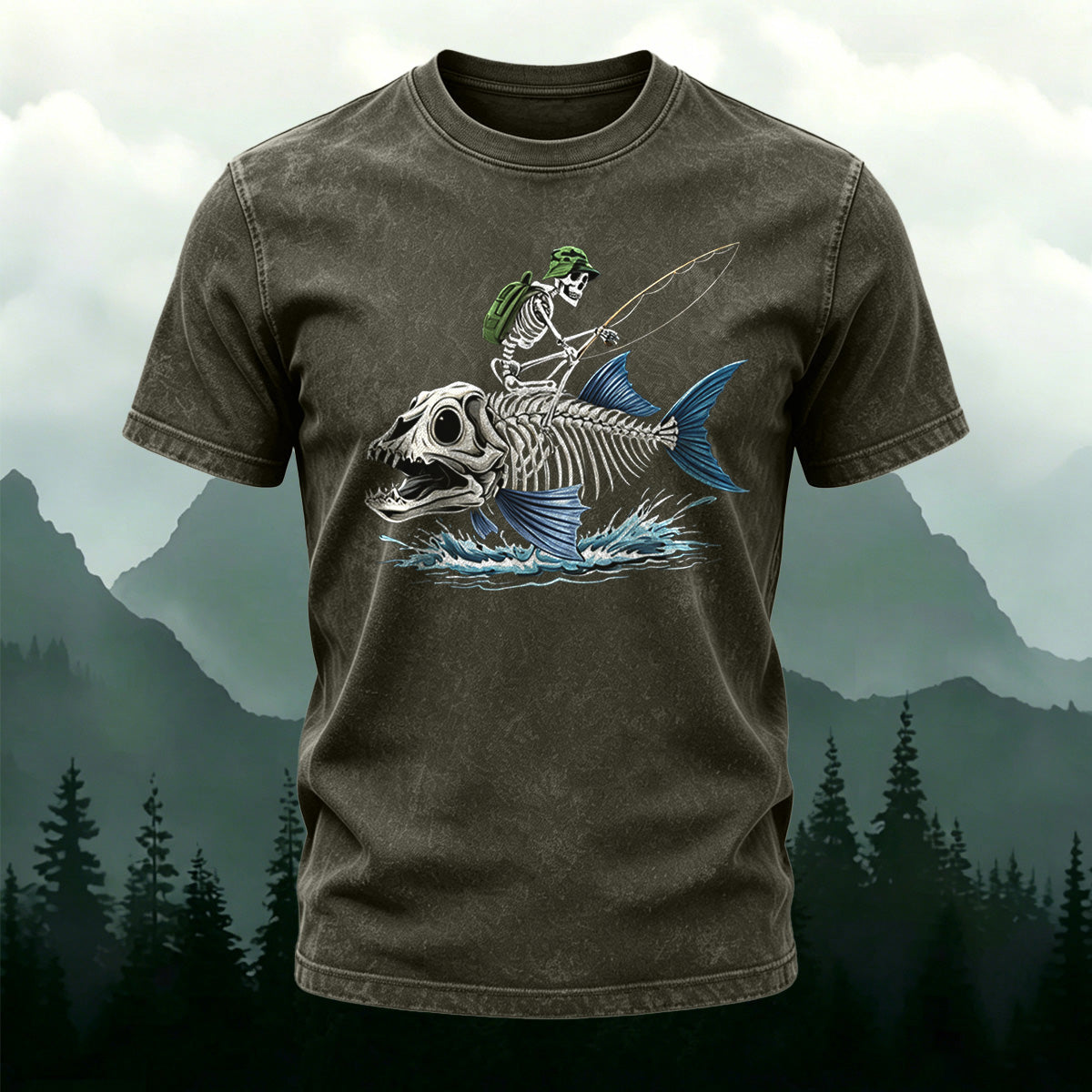Hobby Fishing Print Fashion Ultra-soft Fabric T-Shirt