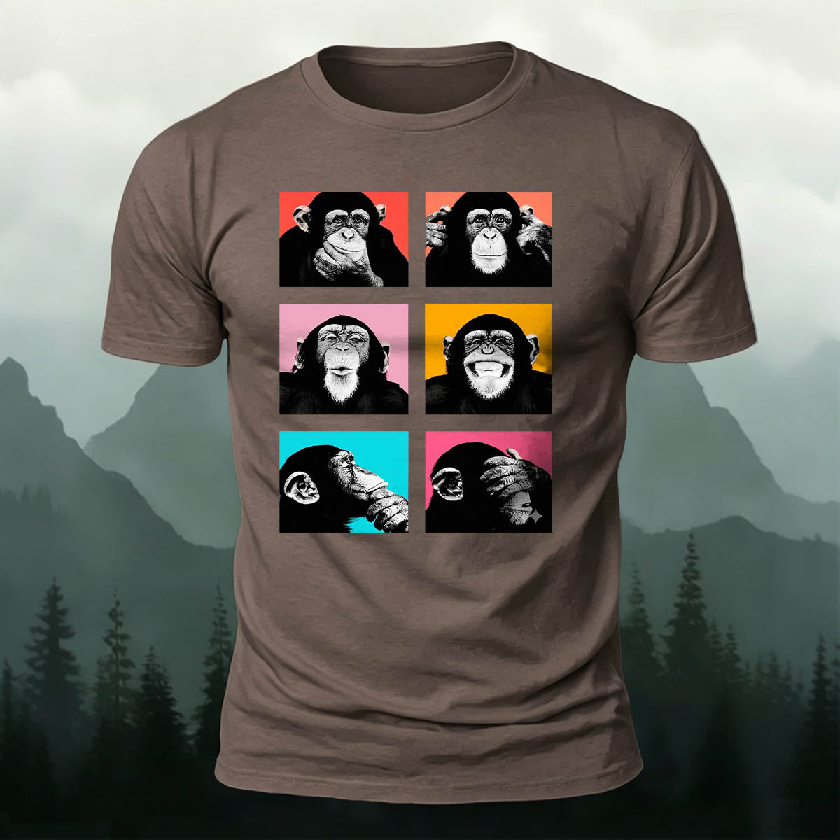 Fun Gorilla Print Casual 100% Cotton T-Shirt