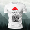 Forest Sunset Mountain Print Casual Cotton T-Shirt