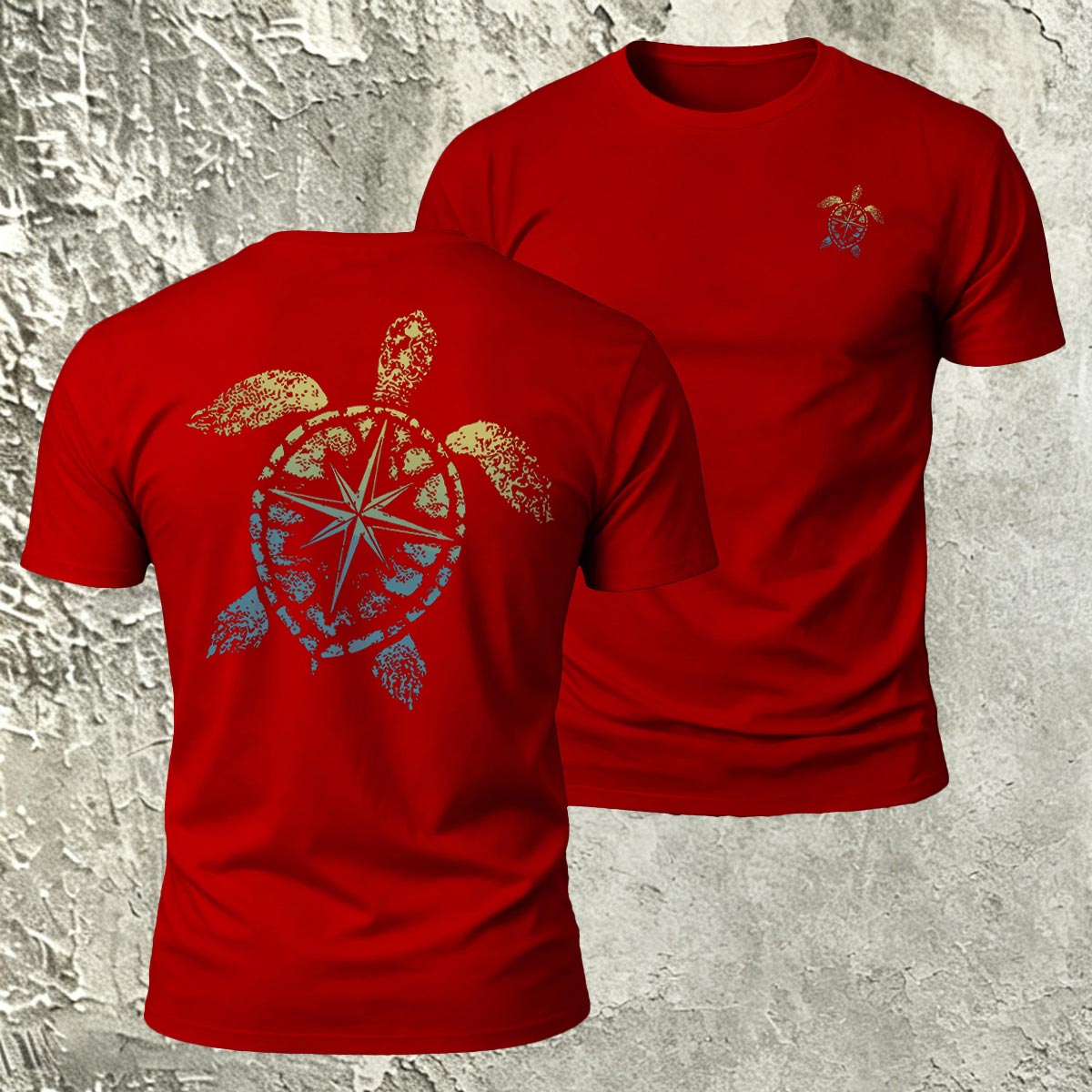 Sea Turtle Pattern Natural Premium Cotton T-Shirt