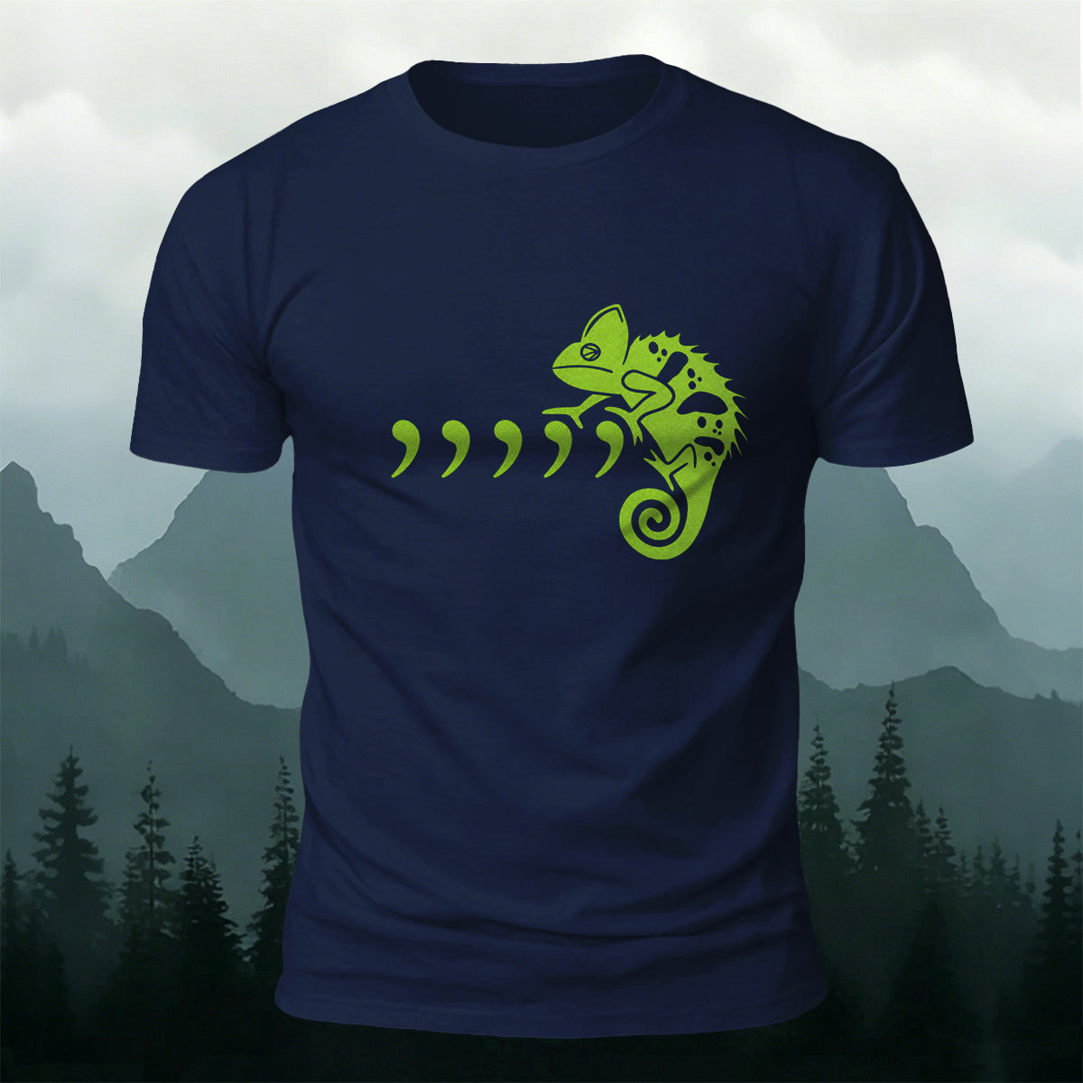 Comma Seahorse Cartoon Print Outdoor Casual Cotton T-Shirt