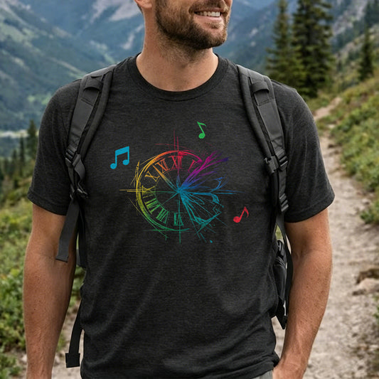 Musical Note Pattern Simple Outdoor Style Casual T-Shirt