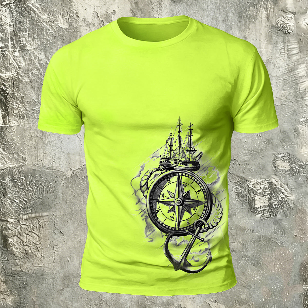 Nautical Graphic Premium Cotton Crew Neck T-Shirt