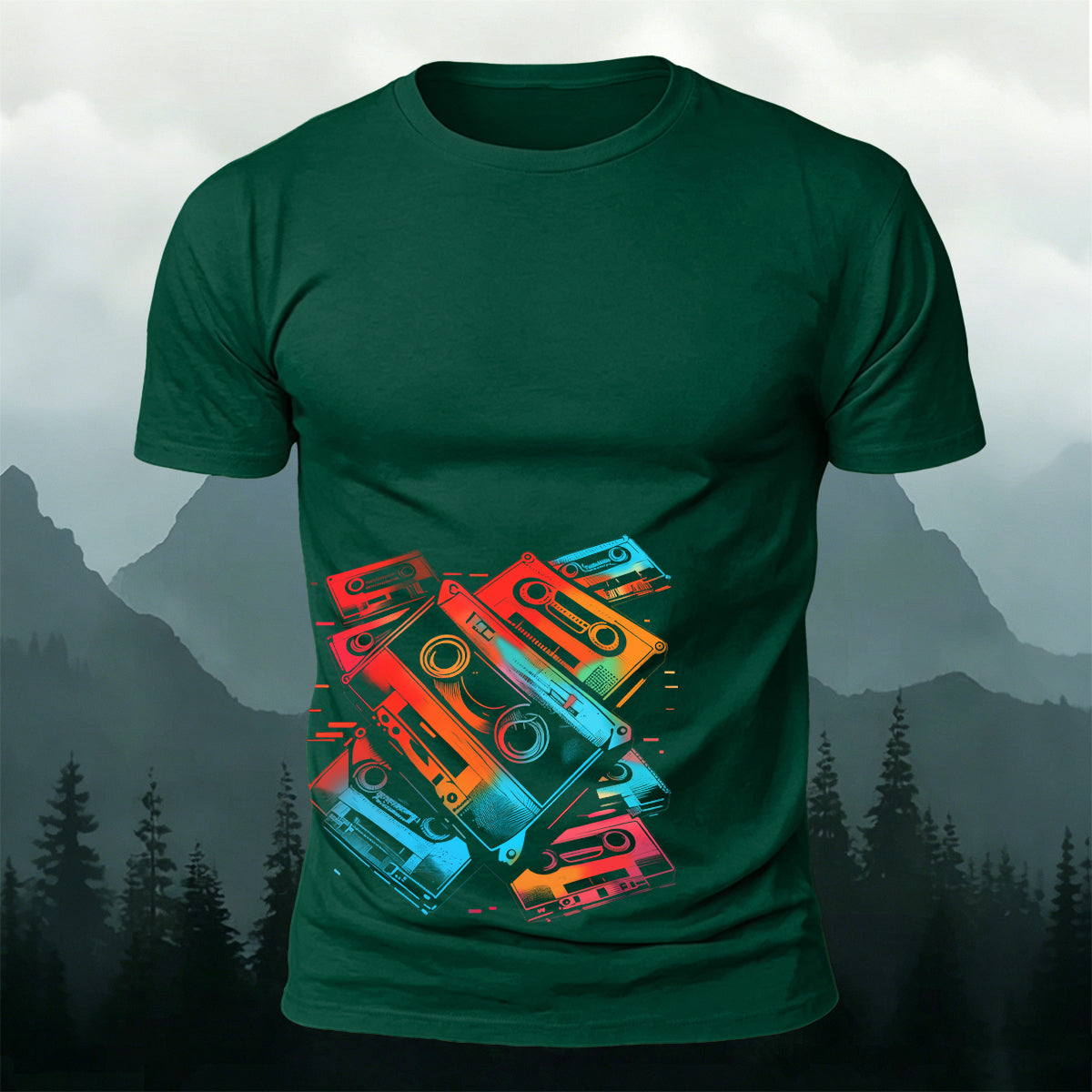 Music Cassette Graphic Trendy Casual Skin-friendly Tee