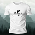 Minimalist Cycling Pattern Soft Comfortable Cotton T-Shirt White