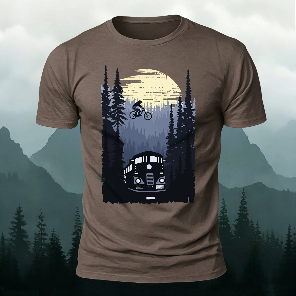 Mountain Biking Print Outdoor Trendy Casual Tee