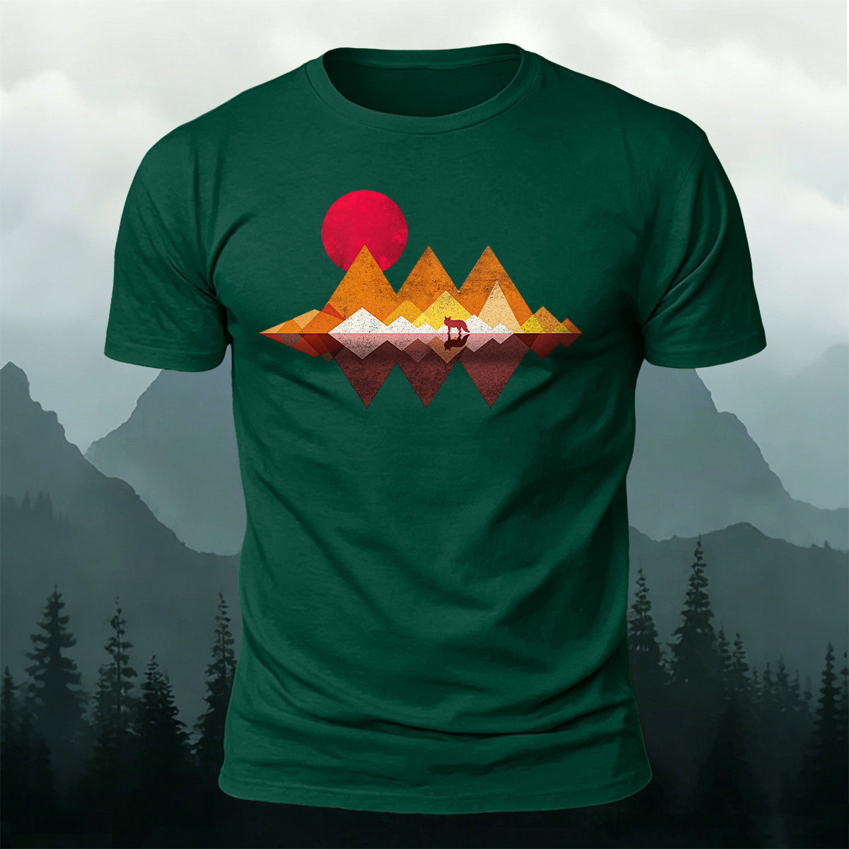 Geometric Mountain Minimalist Natural Breathable T-Shirt