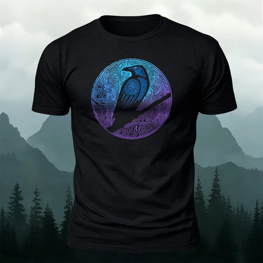 100% Cotton Viking Bird Totem Casual T-Shirt