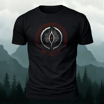 Red Rune Cyberpunk Graphic T-Shirt