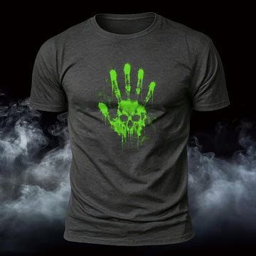 DTG Handprint Skull Printed Short Sleeve T-Shirt
