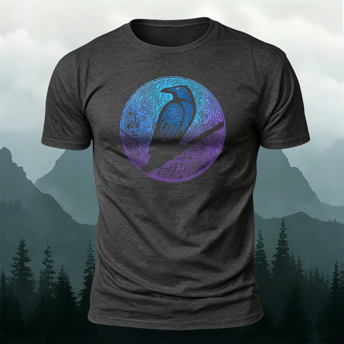 100% Cotton Viking Bird Totem Casual T-Shirt