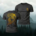 Viking Totem Bird Pattern Casual Premium Cotton Tee