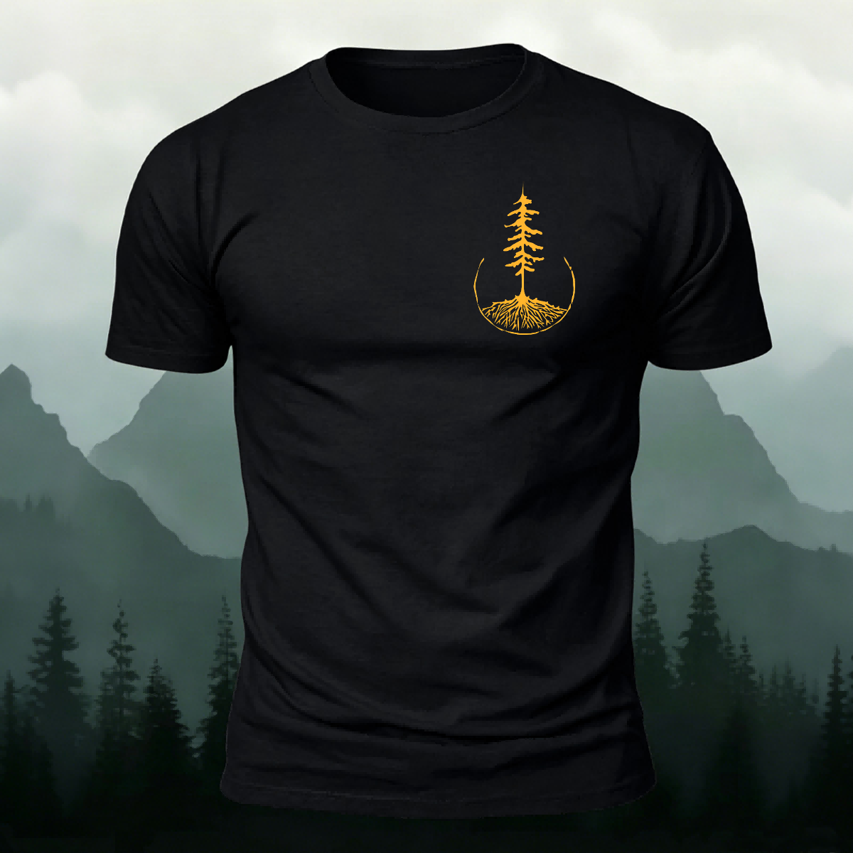 Minimalist Tree Pattern Casual Breathable T-Shirt