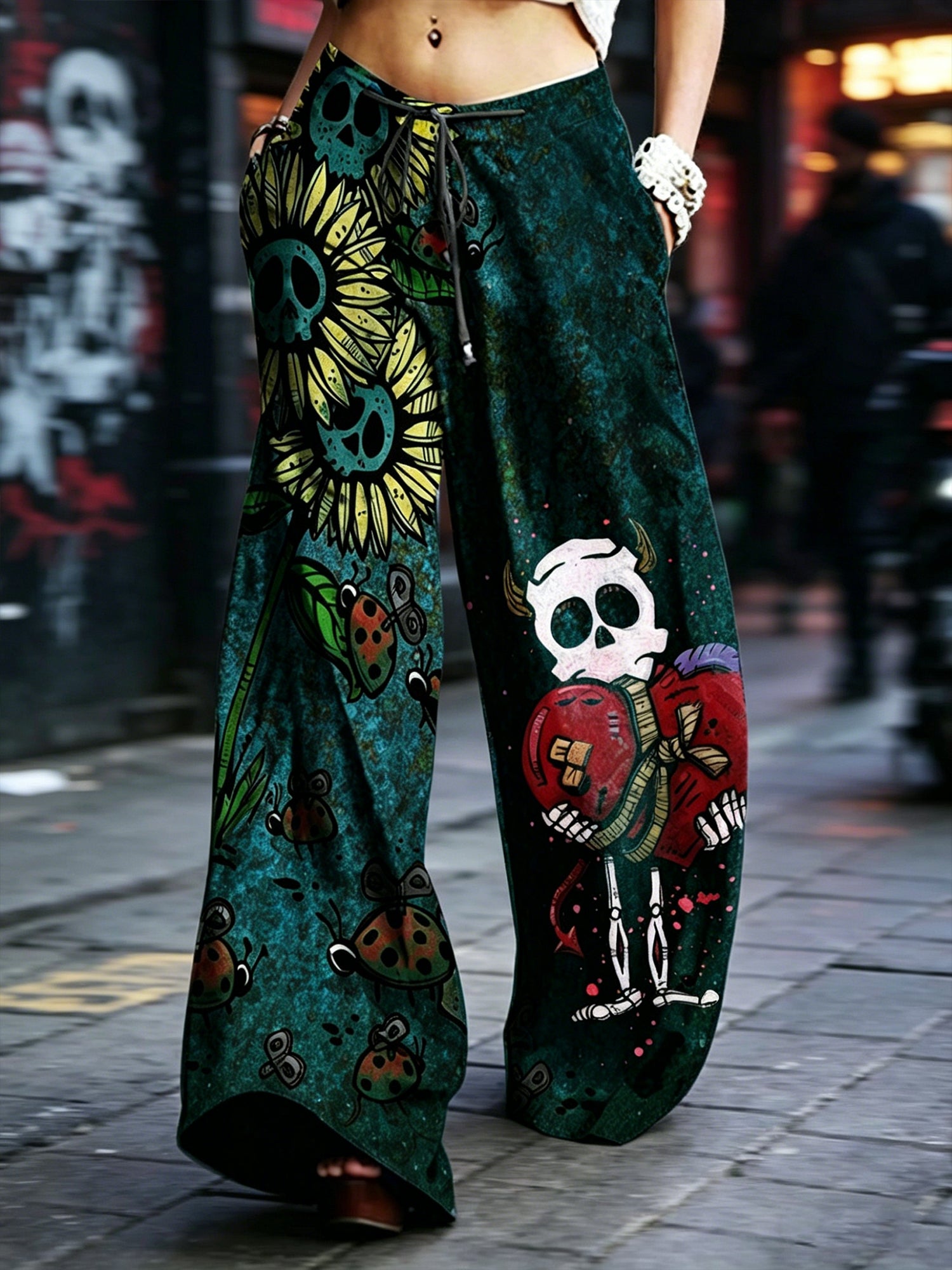 Dark Rock-style Straight-leg High-waist Work Pants