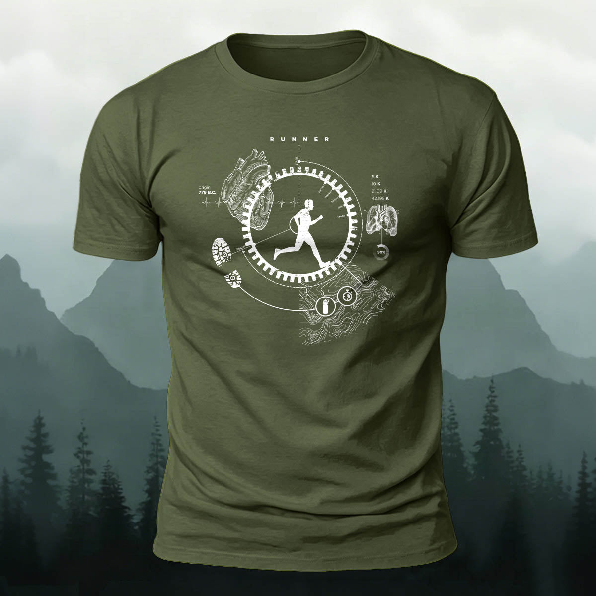 Life Is Movement Printed Casual Cotton T-Shirt