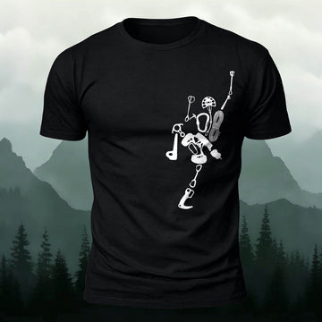 Fun Rock Climbing Print Casual Cotton T-Shirt