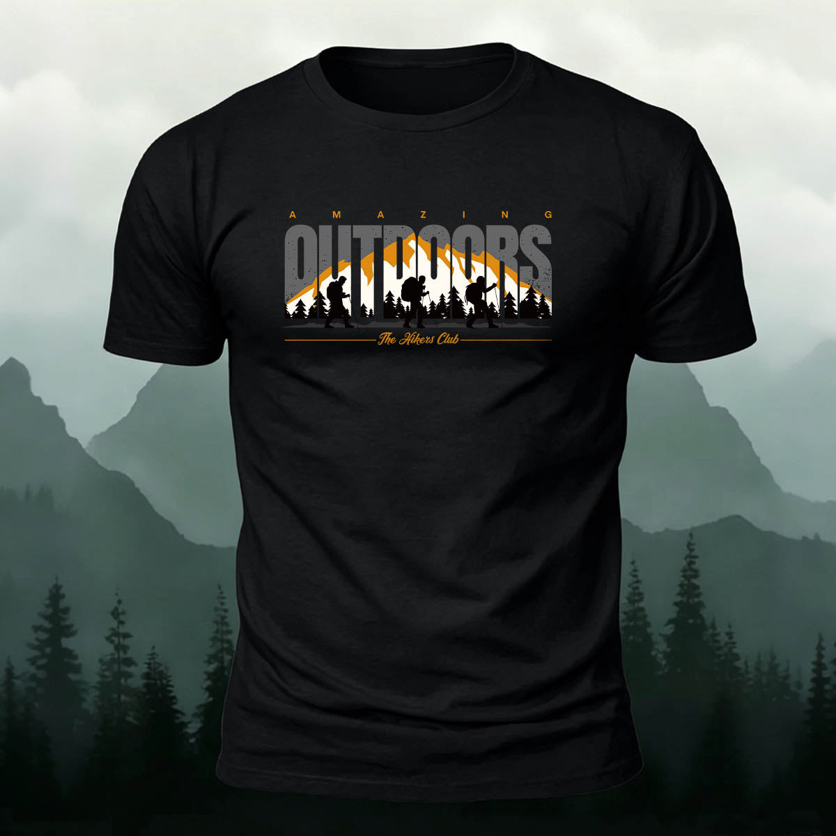 Snow Mountain Expedition Art Print Outdoor Cotton T-Shirt