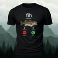 Fun Fishing Phone Casual Breathable T-Shirt