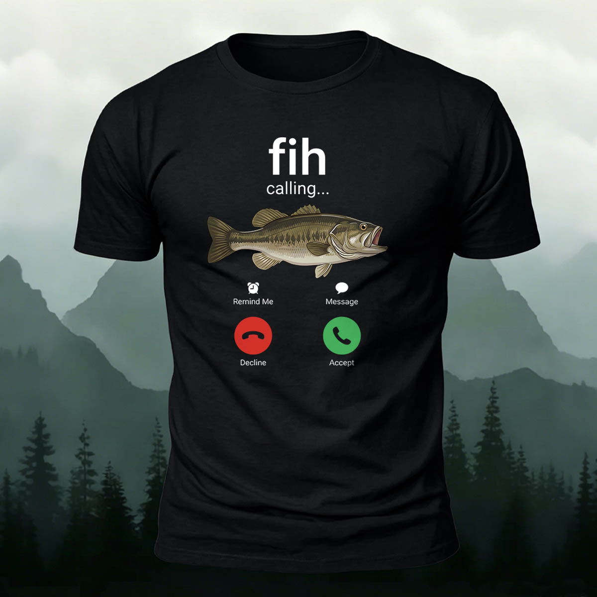 Fun Fishing Phone Casual Breathable T-Shirt