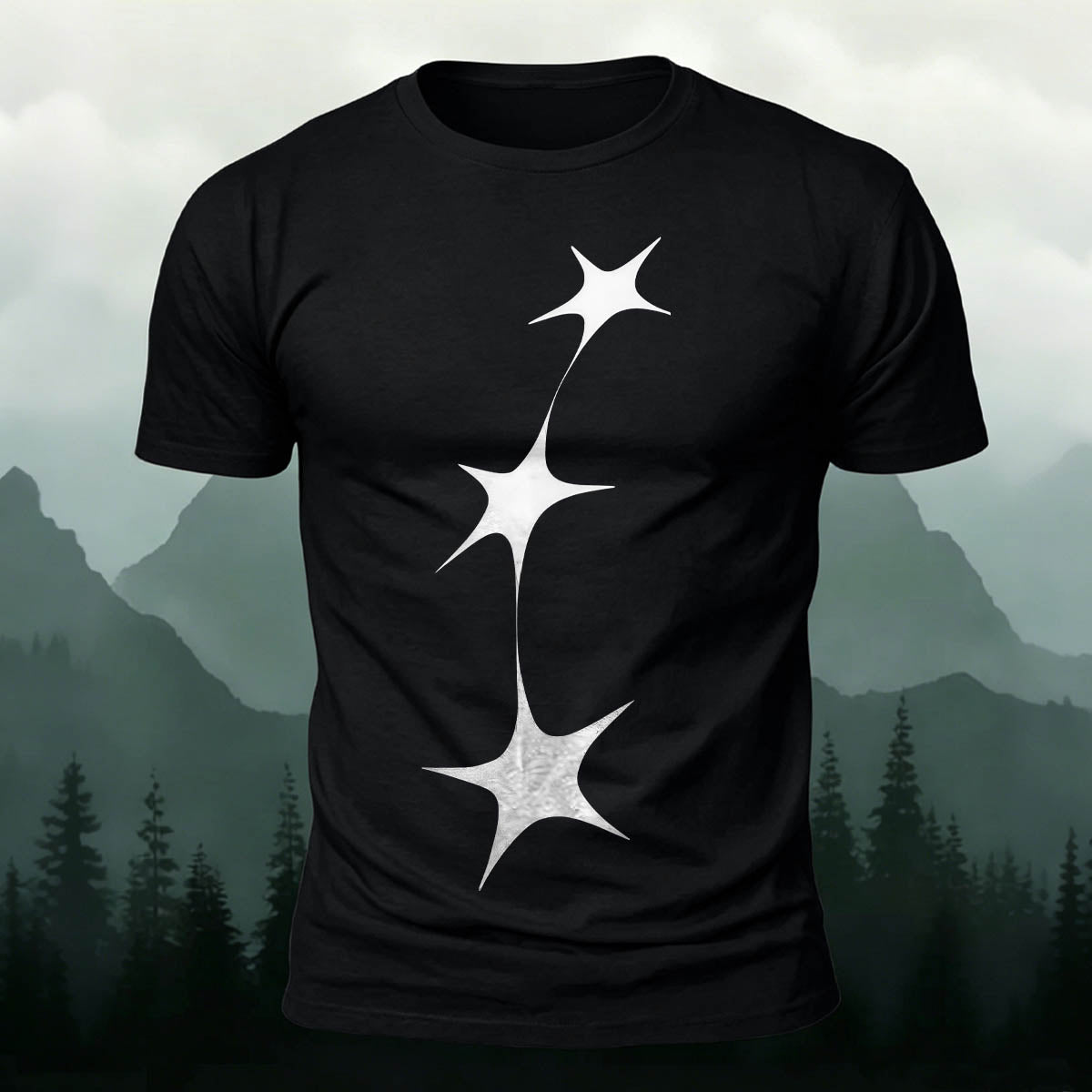String of Stars Print Versatile Cotton T-Shirt
