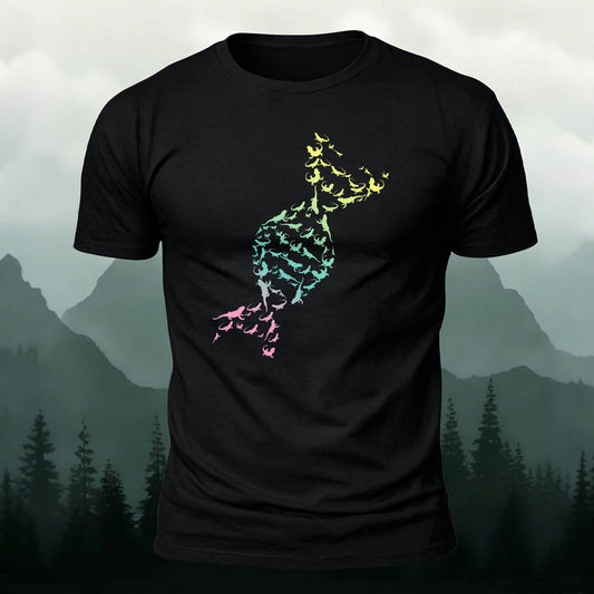 Cotton Creative DNA Structure Graphic Casual T-Shirt