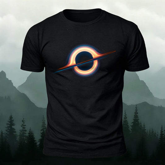 DTG Black Hole Sci-Fi Cosmic Art Casual T-Shirt