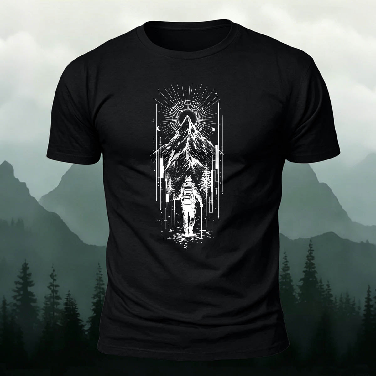 Conquering Snow-Capped Mountains Casual Outdoor Cotton Tee